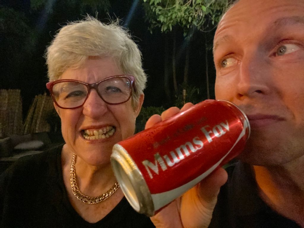 Mum and I the night before leaving Australia.