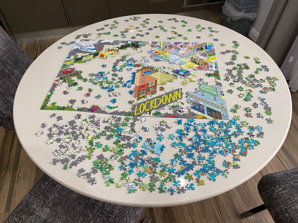 A jigsaw puzzle my brother kindly sent as a care package to help during my second quarantine period